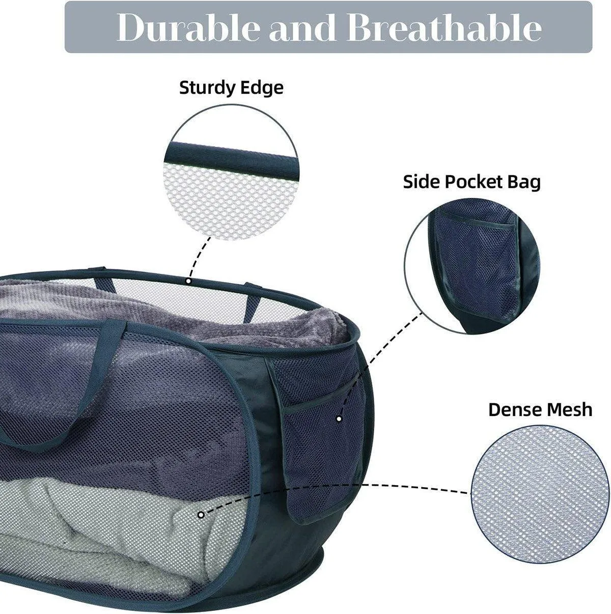 Large Folding Laundry Basket Collapsible Storage Organizer Dirty Clothes Hamper