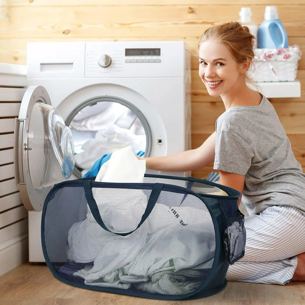 Large Folding Laundry Basket Collapsible Storage Organizer Dirty Clothes Hamper