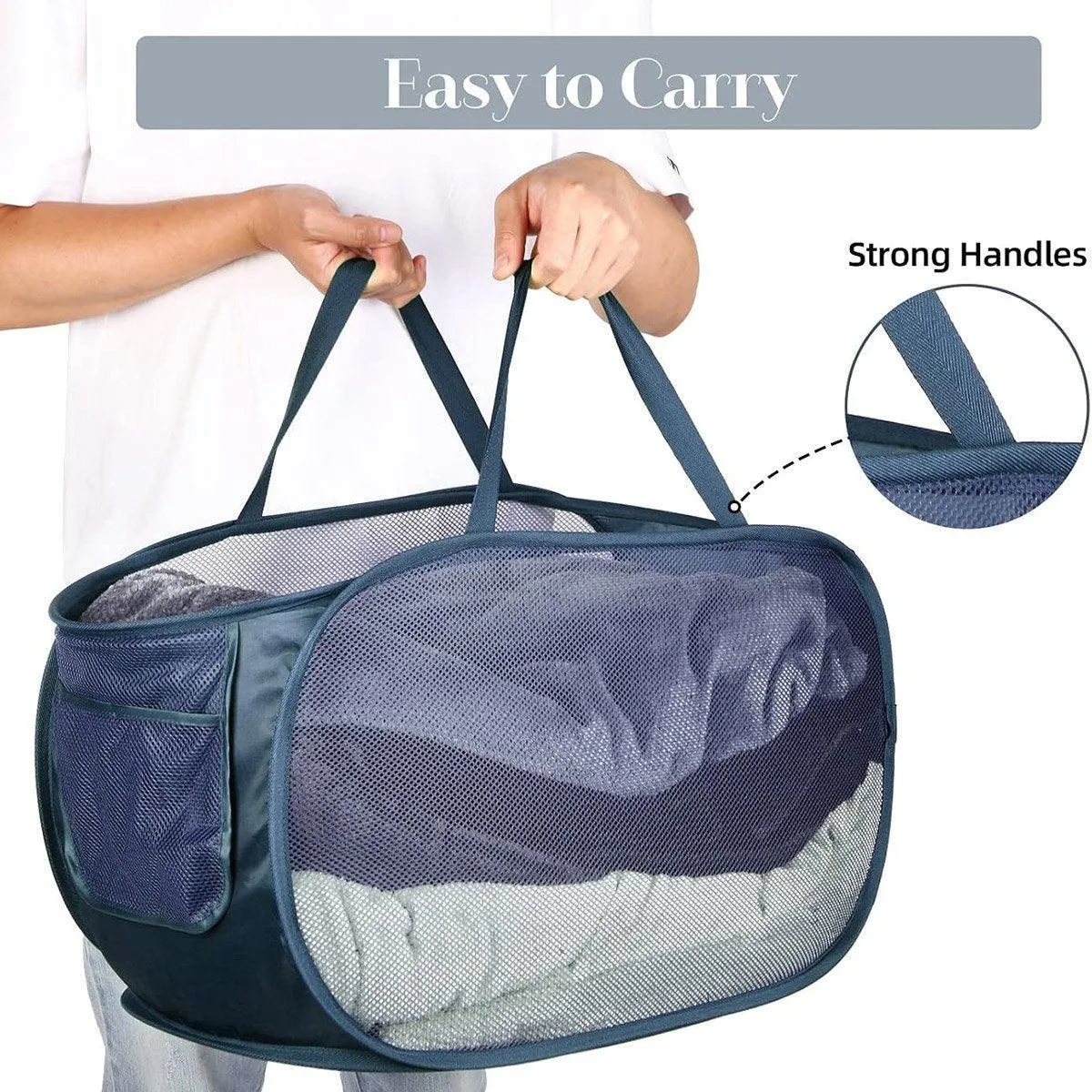 Large Folding Laundry Basket Collapsible Storage Organizer Dirty Clothes Hamper