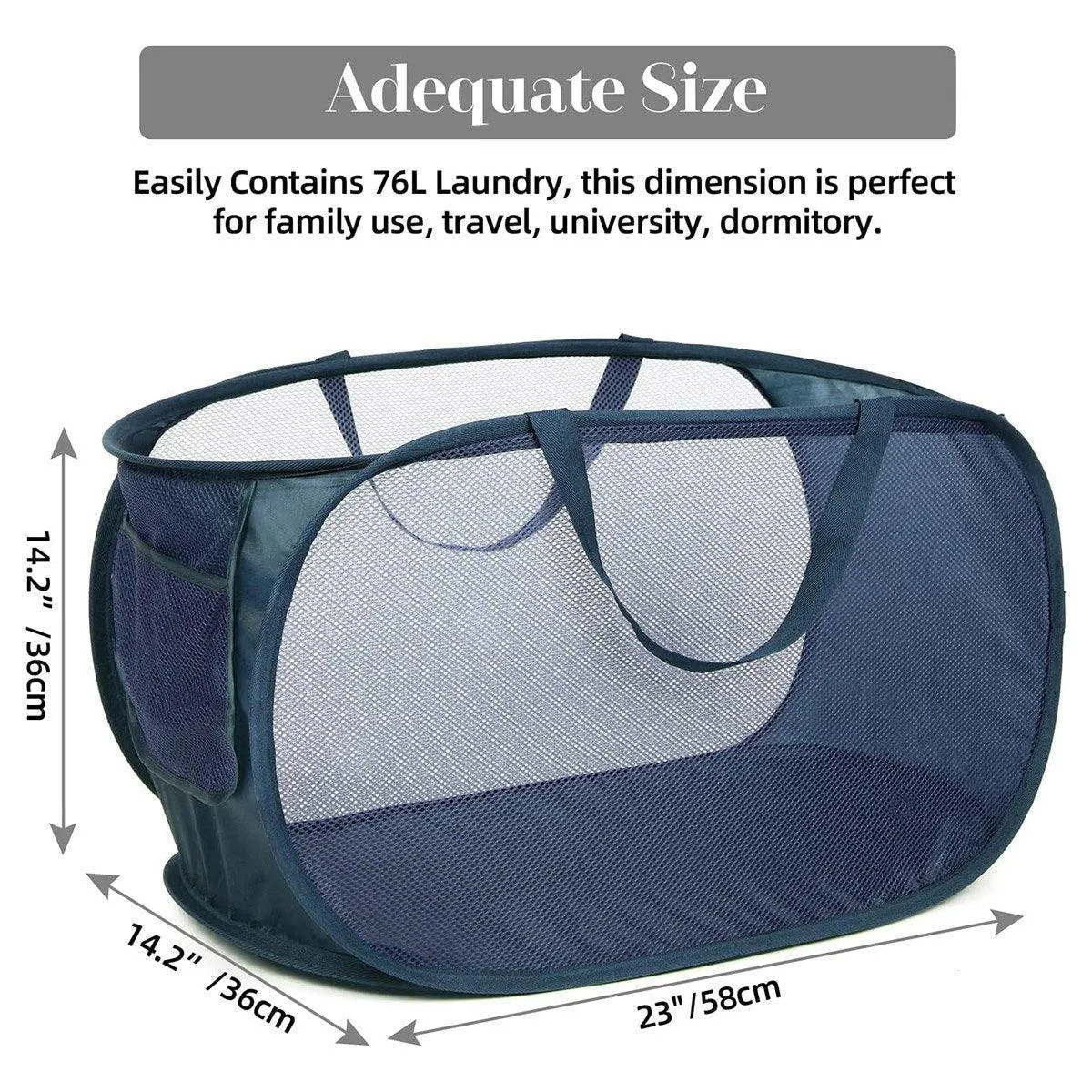 Large Folding Laundry Basket Collapsible Storage Organizer Dirty Clothes Hamper