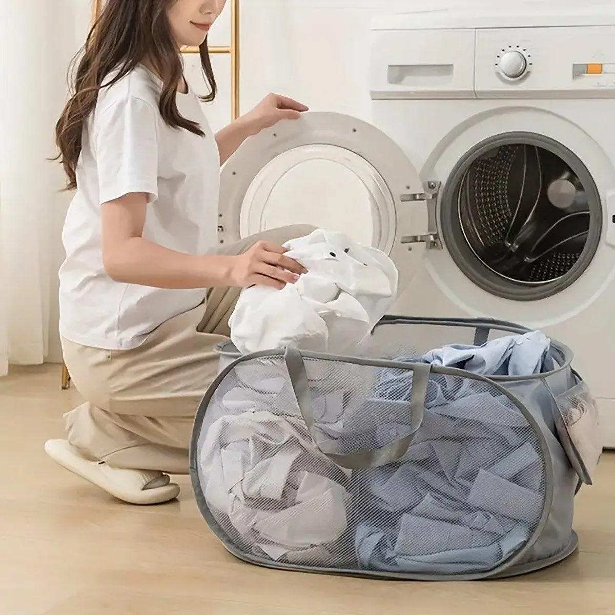 Large Folding Laundry Basket Collapsible Storage Organizer Dirty Clothes Hamper