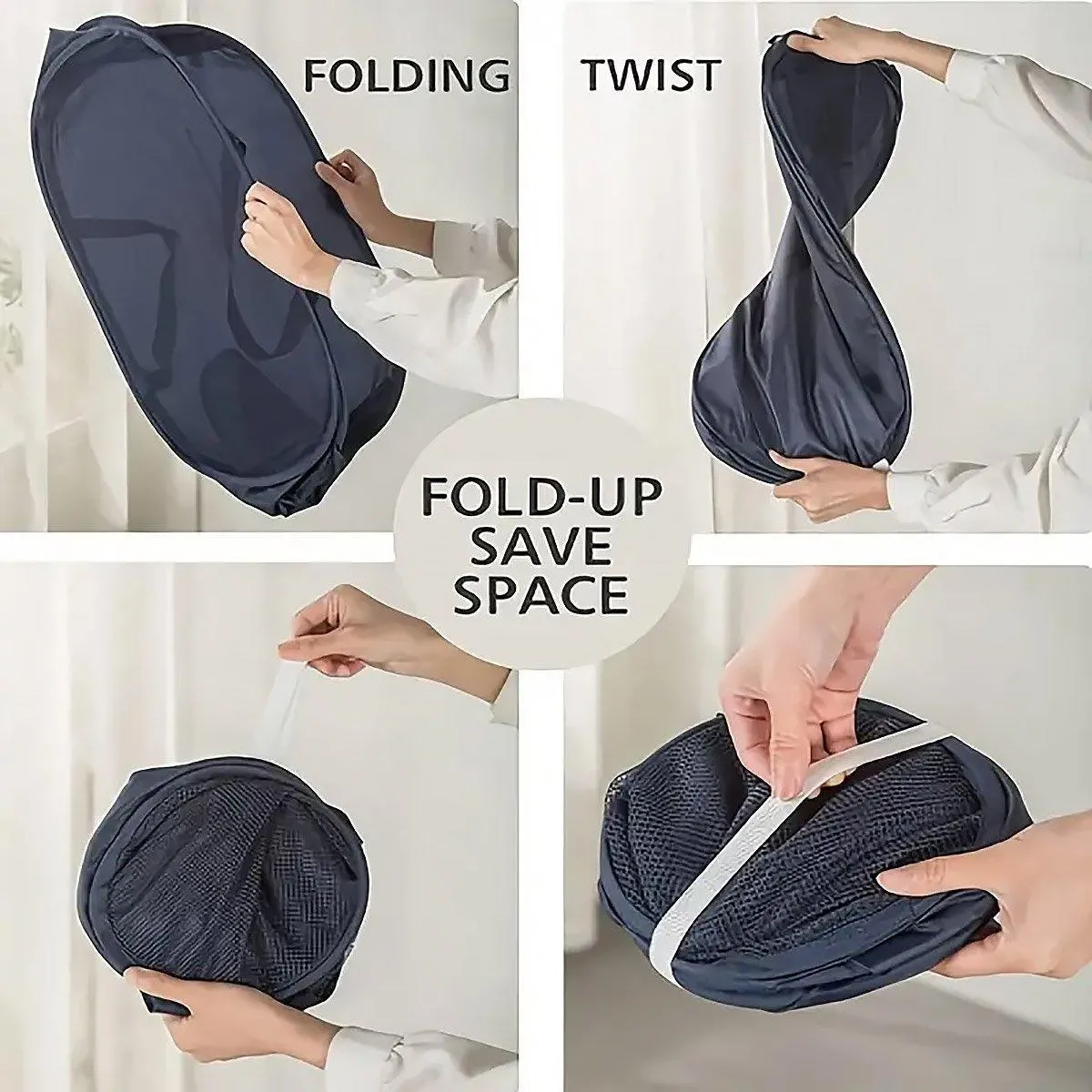 Large Folding Laundry Basket Collapsible Storage Organizer Dirty Clothes Hamper
