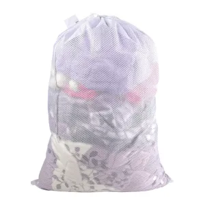Large Mesh Laundry Bag with Drawstring Closure