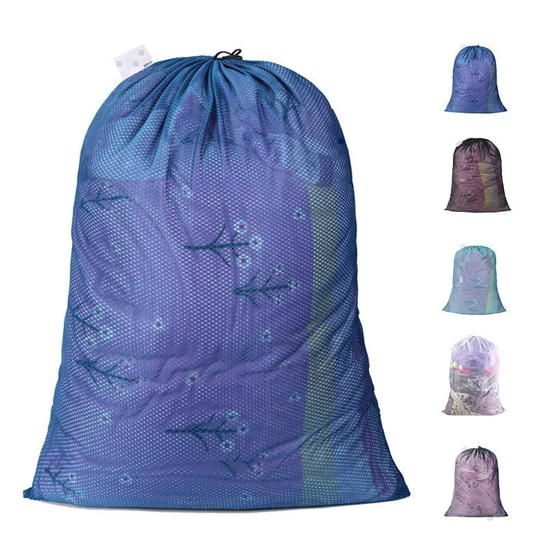 Large Mesh Laundry Bag with Drawstring Closure