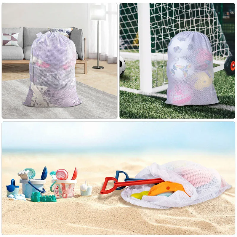 Large Mesh Laundry Bag with Drawstring Closure