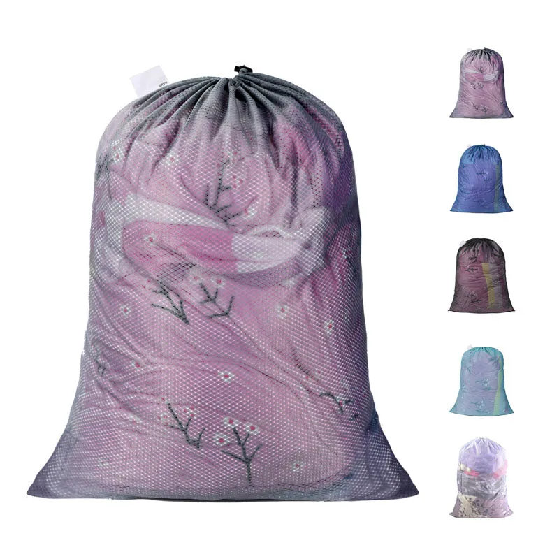 Large Mesh Laundry Bag with Drawstring Closure