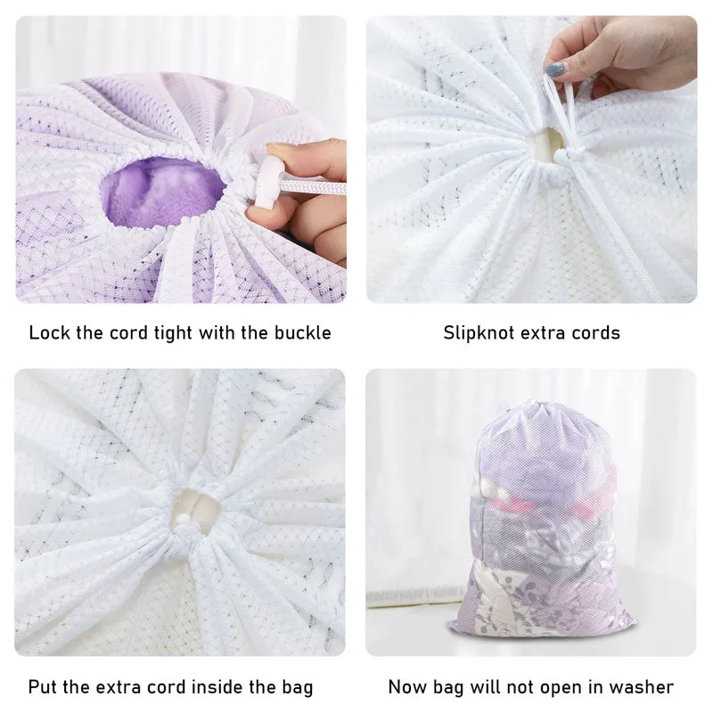 Large Mesh Laundry Bag with Drawstring Closure
