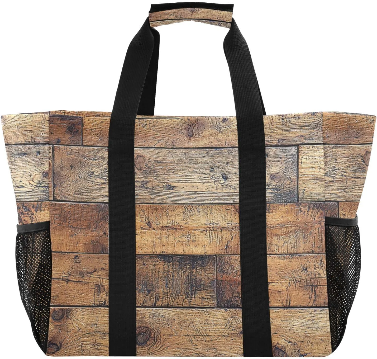 Large Tote Bags Old Wood Plank for Women Canvas Tote Purse Reusable Grocery Bags Top Handle Handbags for Travel, Work