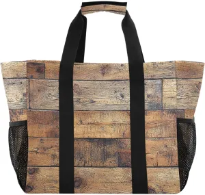 Large Tote Bags Old Wood Plank for Women Canvas Tote Purse Reusable Grocery Bags Top Handle Handbags for Travel, Work