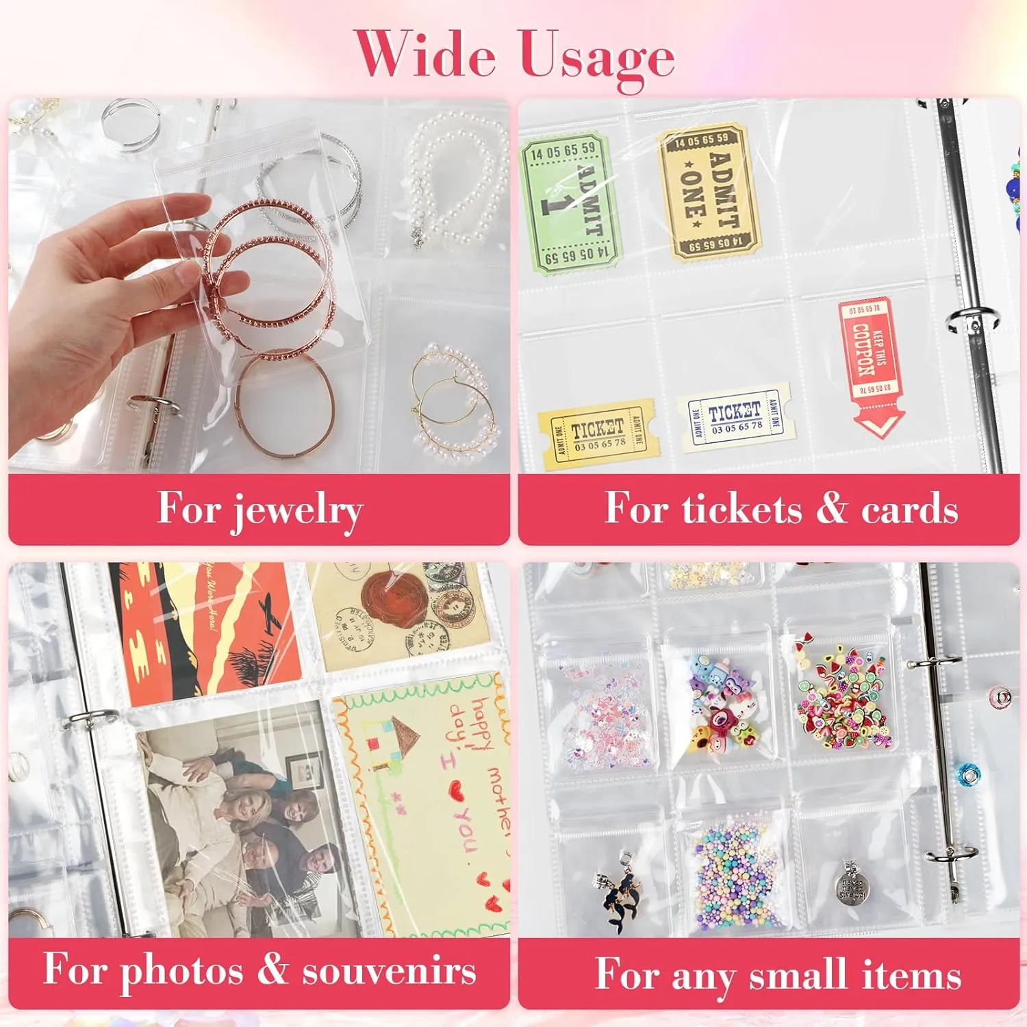Large Transparent Jewelry Storage Book with 300 Pockets and 150 Jewelry Pouches,Travel Jewelry Organizer and Storage,Jewelry Binder Organizer for Earring,Bracelet,Necklace