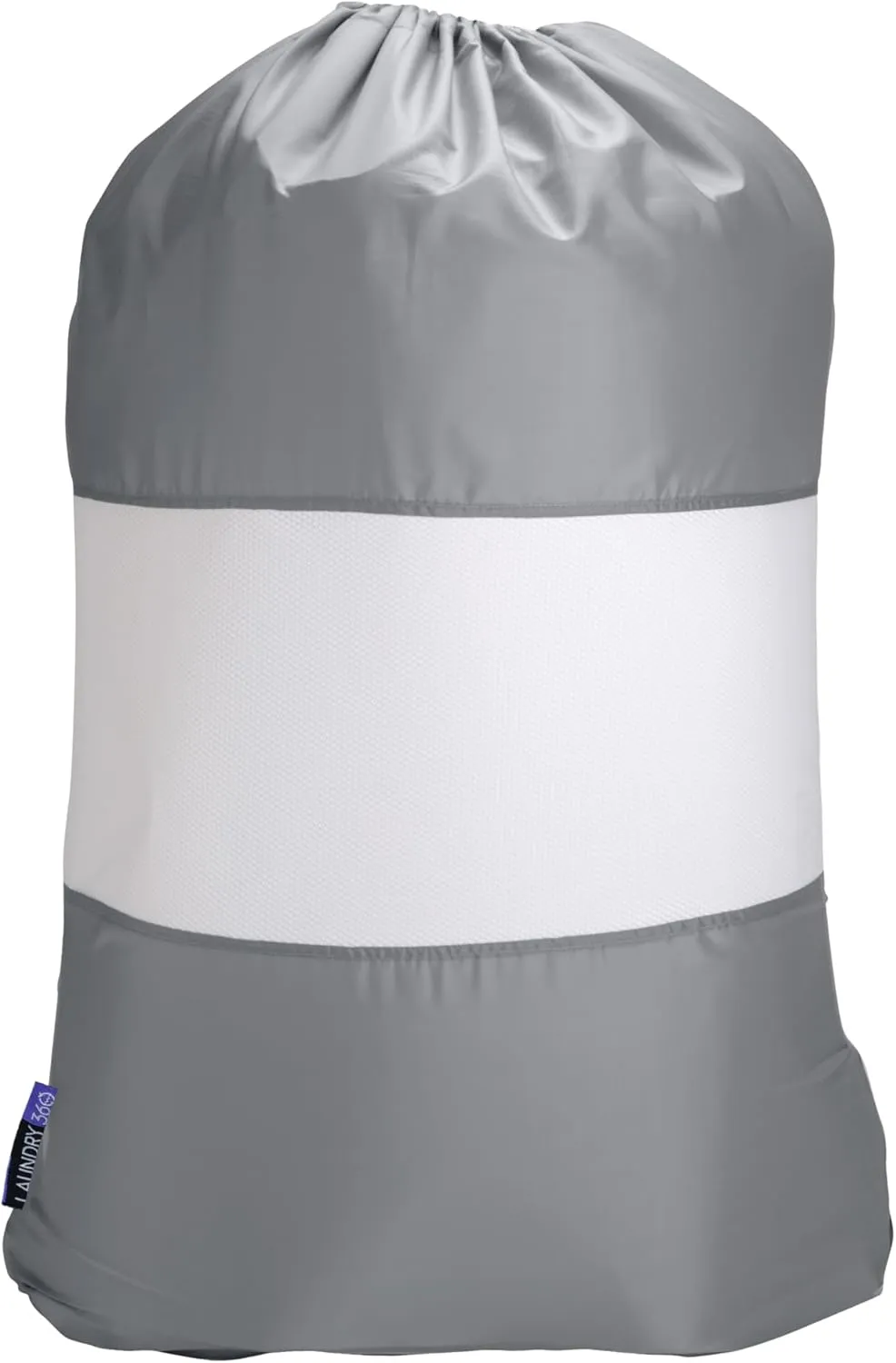 Laundry 360 Sanitized Laundry Bag with Mesh Window, Dimensions: 15 x 12 x 2 inches, Blocks Odors, Drawstring Closure, Great For Home, Dorms, Laundromat, Laundry Accessories, White