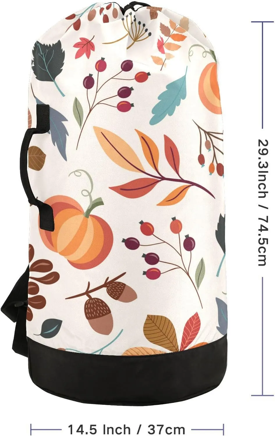 Laundry Bag Backpack Travel Hanging Laundry Bags Extra Large Heavy Duty with Handles Adjusted Shoulder Straps Drawstring Dirty Clothes Backpack For College Dorm Gym Hotel Beige Pumpkin