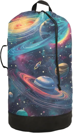 Laundry Bag Backpack Waterproof Beach Bag Clothes Hamper Bag Cosmos Space Large for Travel Camping Hiking Foldable Lightweight