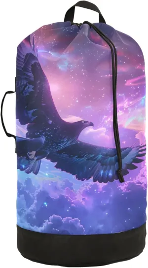 Laundry Bag Backpack Waterproof Beach Bag Clothes Hamper Bag Falcon Nebula Large for Travel Camping Hiking Foldable Lightweight