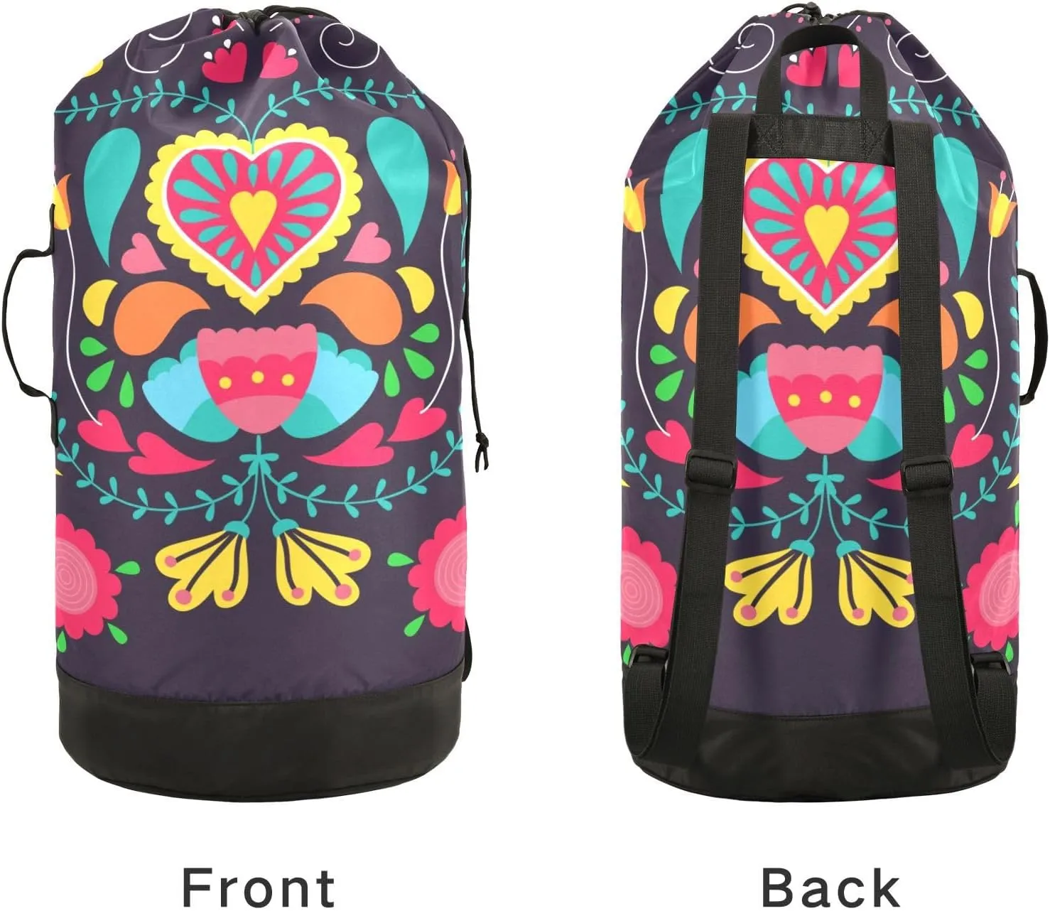 Laundry Bag Backpack,Travel Laundry Bags with Shoulder Straps Oxford Large Hanging Laundry Hamper Bag for College,Laundromat,Apartment Boho