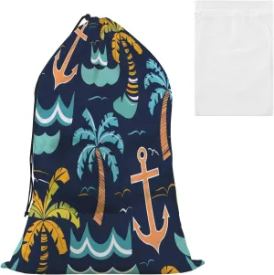 Laundry Bag Tropical Spear Large Dirty Clothes Organizer Travel Bag with Drawstring for Home