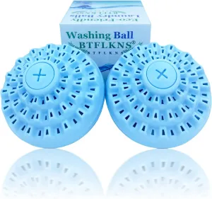 Laundry Balls Set, Eco-Friendly Super Washing Machine Laundry Ball, All Natural Washer Ball Laundry Detergent Alternative, With A Storage Bag and 200g Ceramic Ball Accessories. (2pcs Balls,Blue)