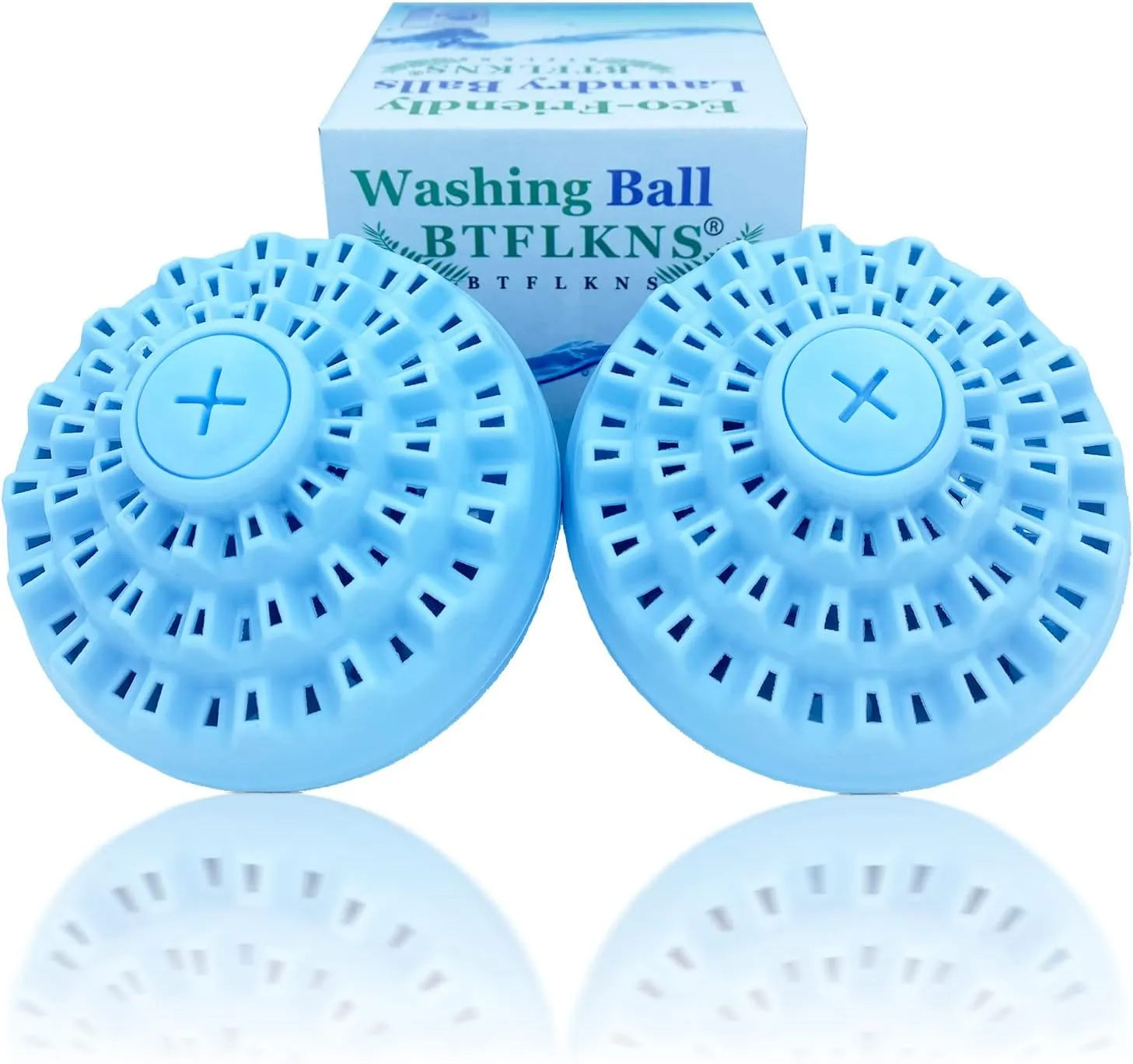 Laundry Balls Set, Eco-Friendly Super Washing Machine Laundry Ball, All Natural Washer Ball Laundry Detergent Alternative, With A Storage Bag and 200g Ceramic Ball Accessories. (2pcs Balls,Blue)