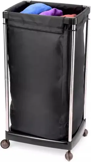 Laundry Basket with Wheels Strong Load-Bearing Capacity, Janitorial Cart Extra-Large Diameter Double Reinforced, Linen Trolley Easily Move Laundry, Supplies, Groceries