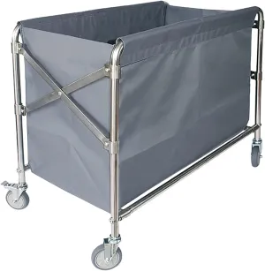 Laundry Cart Folding Laundry Basket, Large Laundry Basket with Quiet Wheels and Durable Detachable Fabric Bags, 200KG/440 lbs Weight Capacity, for Commercial, Industrial Laundry Hamper (Gray 90x60x88)