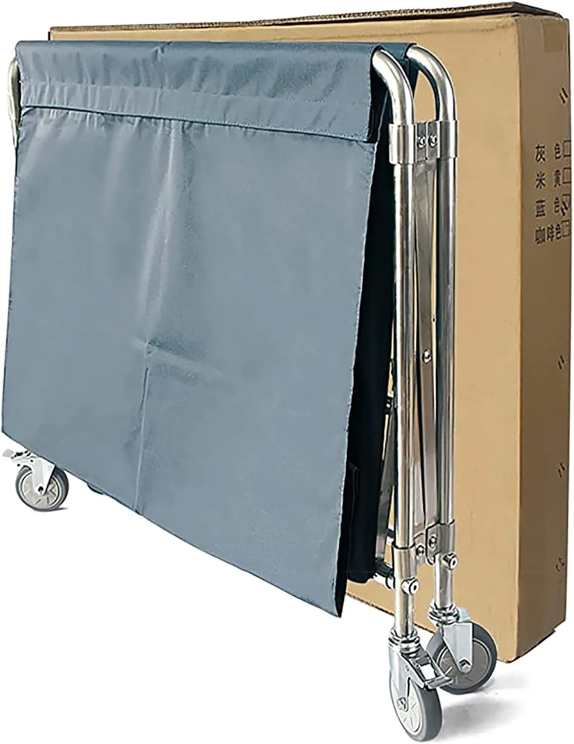 Laundry Cart Folding Laundry Basket, Large Laundry Basket with Quiet Wheels and Durable Detachable Fabric Bags, 200KG/440 lbs Weight Capacity, for Commercial, Industrial Laundry Hamper (Gray 90x60x88)