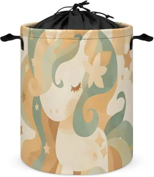 Laundry Hampers, Large Drawstring Laundry Bag, Removable Laundry Bags, Collapsible Storage Bin with Handles for Home Organization, Kids Room, Nursery Art