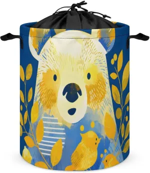 Laundry Hampers, Large Drawstring Laundry Bag, Removable Laundry Bags, Collapsible Storage Bin with Handles for Home Organization, Kids Room, Nursery Circle