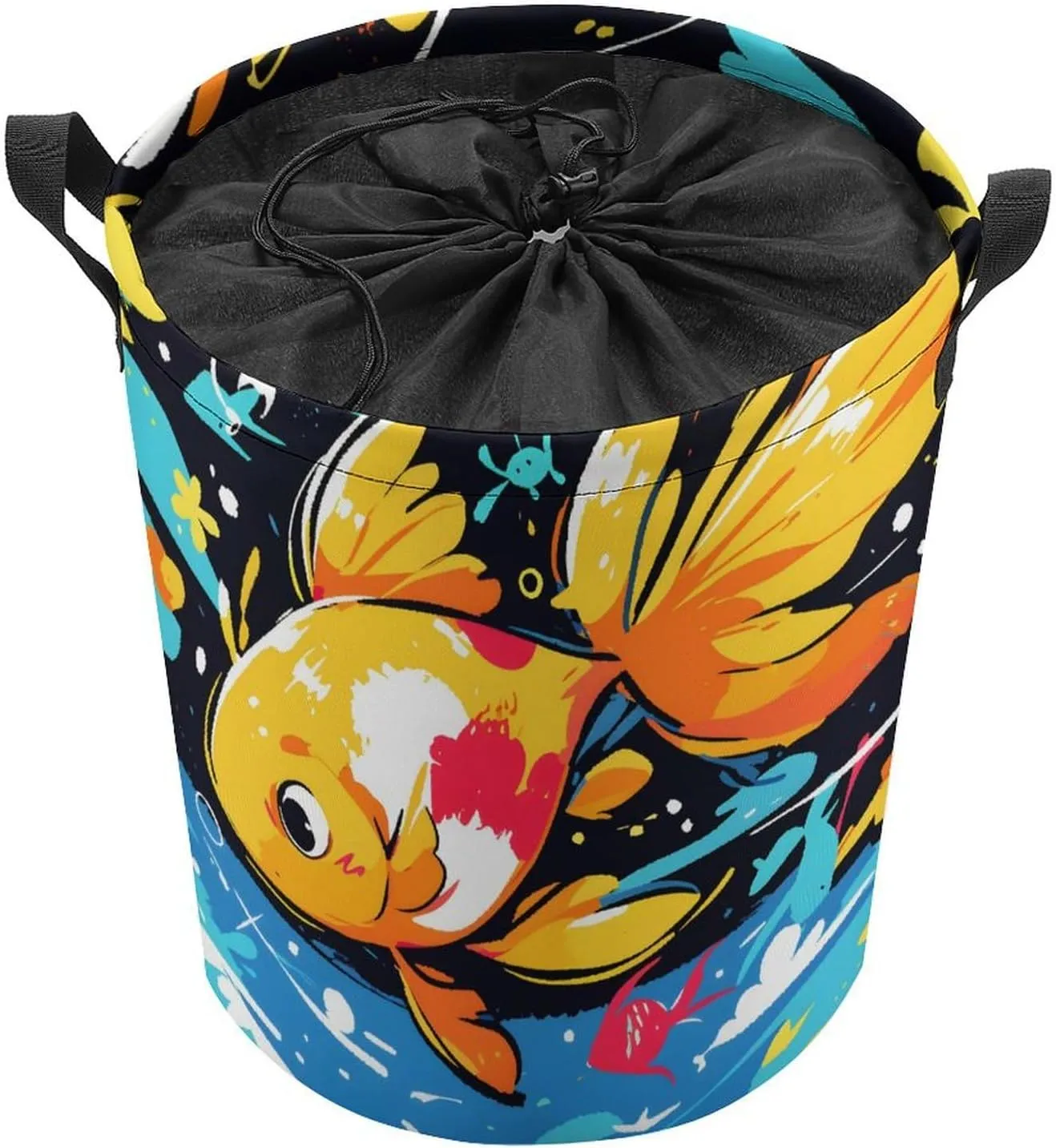 Laundry Hampers, Large Drawstring Laundry Bag, Removable Laundry Bags, Collapsible Storage Bin with Handles for Home Organization, Kids Room, Nursery Painting