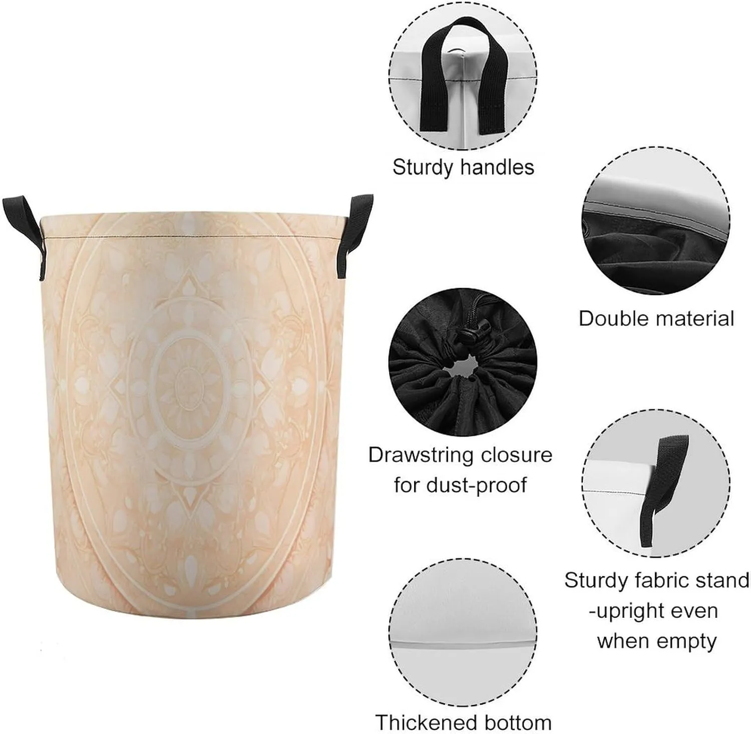 Laundry Hampers, Large Drawstring Laundry Bag, Removable Laundry Bags, Collapsible Storage Bin with Handles for Home Organization, Kids Room, Nursery Tints And Shades