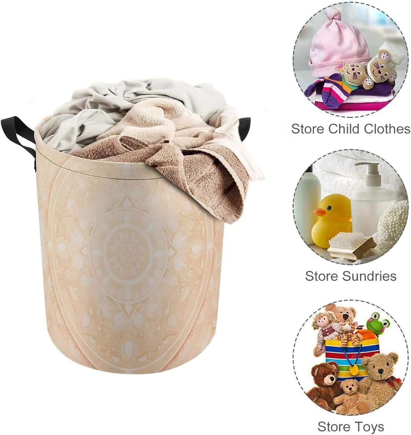 Laundry Hampers, Large Drawstring Laundry Bag, Removable Laundry Bags, Collapsible Storage Bin with Handles for Home Organization, Kids Room, Nursery Tints And Shades