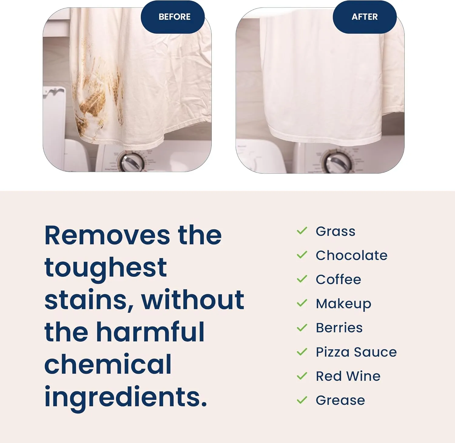 Laundry Wash Detergent for Sensitive Skin, Gentle & Safe for Baby Clothes | Plant-Based, Natural Ingredients | Unscented | Include 1 Refillable Bottle (50 Loads)