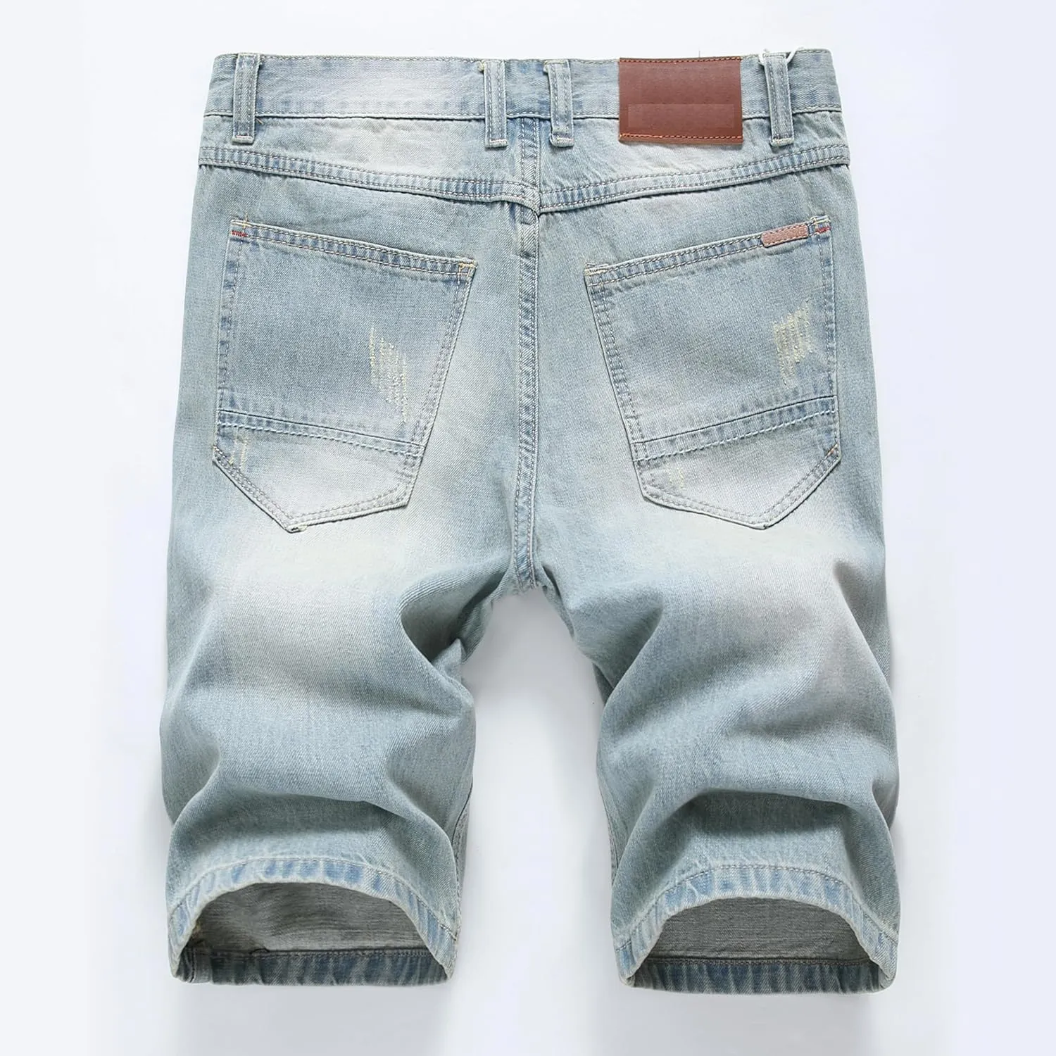 Lavnis Men's Casual Denim Shorts Classic Fit Distressed Summer Fashion Ripped Short Jeans