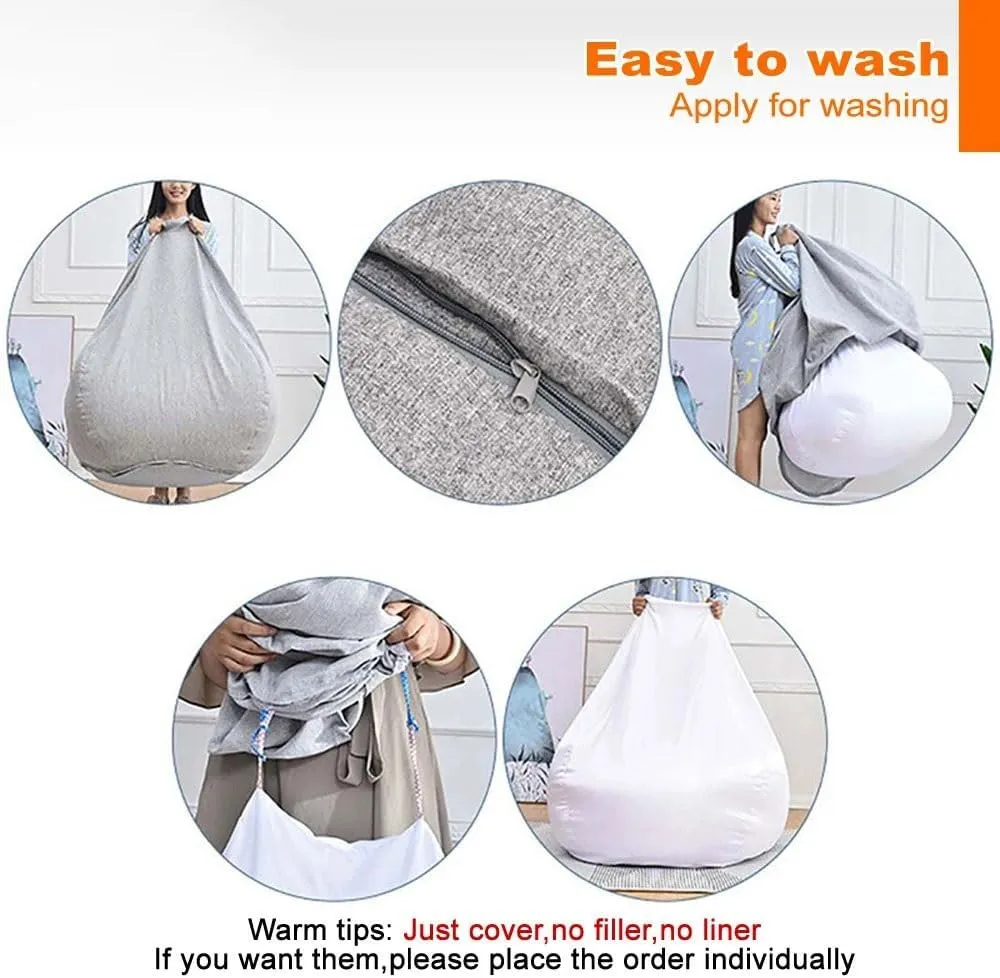 Lazy Sofa Bean Bag Liner Inner For Teens, Kids And Adults 2/3/4/5/6/7ft Pouf Insert Liner Cover Bean Bag Chair EPS Foam Inner Giant Sofa Sac Lining Laundry Wash Bags Mesh(Inner-no mesh cover,D200cm-D6