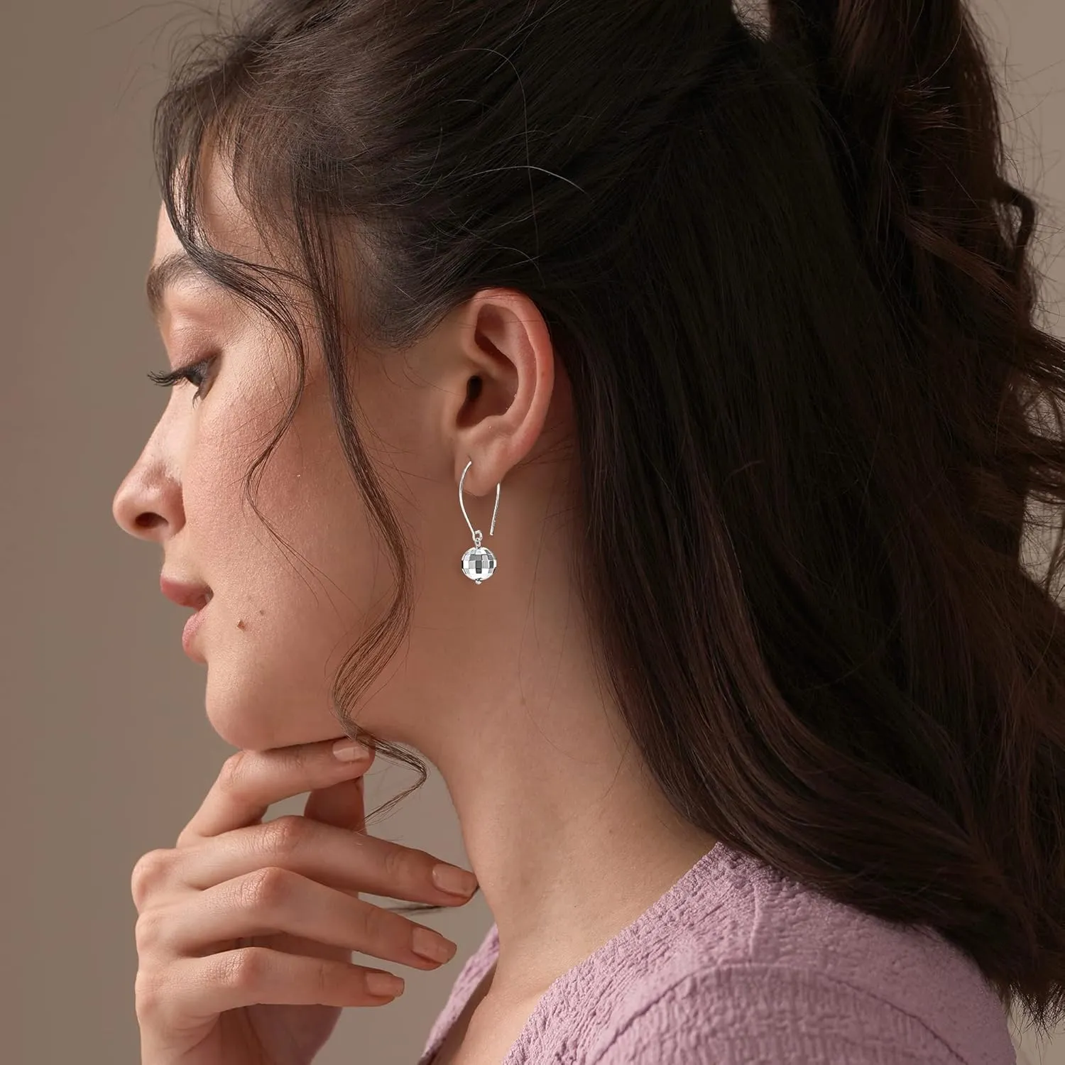 LeCalla 925 Sterling Silver Drop Ear Cuffs Earrings | Lightweight Threader Wire Shaped Teardrop Dangle Earring for Women | Hypoallergenic Piercing Gifts for Her