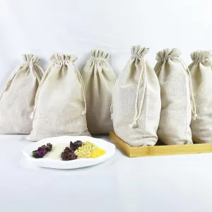 LEFUBABY 8x10 Inch Cotton Muslin Drawstring Candy Gift Storage Bags 15 PCS