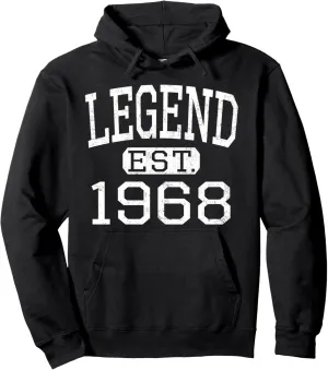 Legend Established 1968 Vintage Style Born 1968 Birthday Pullover Hoodie