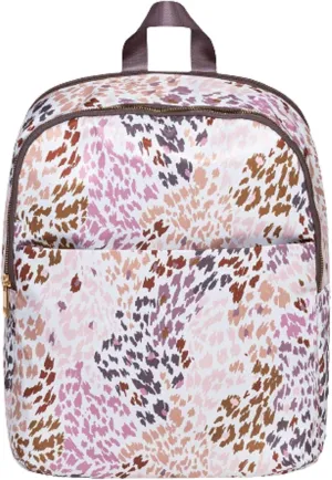 Leopard Print Recycled Polyester Packable Everyday Dome Zippered Backpack