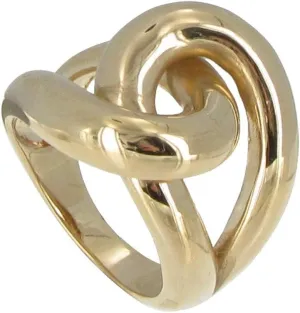 LES POULETTES JEWELS - Gold Plated Ring Large Interlaced You and I - Size 5