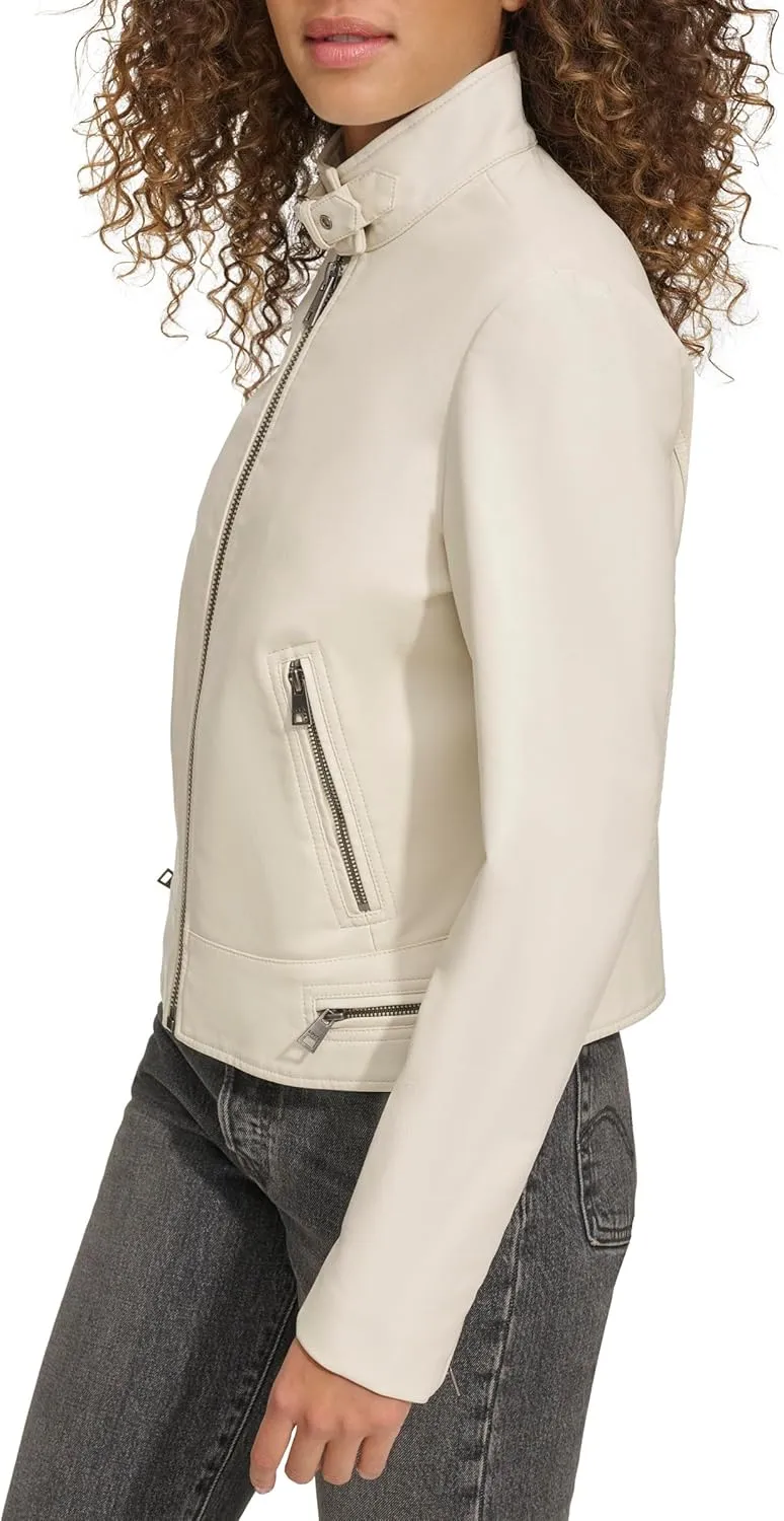 Levi's womens Faux Leather Motocross Racer Jacket (Standard and Plus)