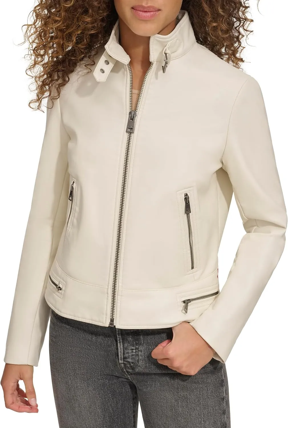 Levi's womens Faux Leather Motocross Racer Jacket (Standard and Plus)
