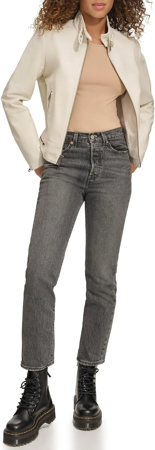Levi's womens Faux Leather Motocross Racer Jacket (Standard and Plus)