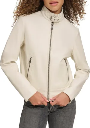 Levi's womens Faux Leather Motocross Racer Jacket (Standard and Plus)