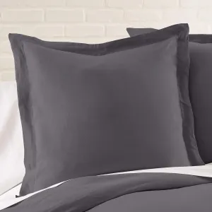Levtex Home - 100% Linen - Euro Sham - Washed Linen - Charcoal - Sham Size (26x26in.), No Insert
