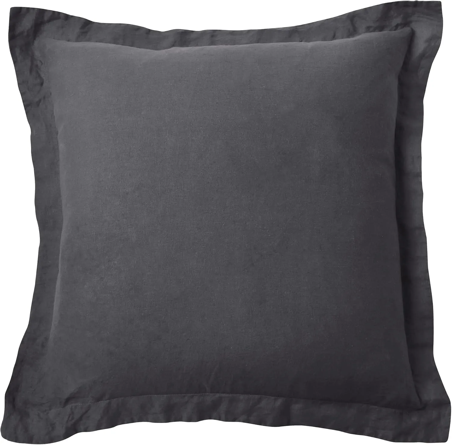 Levtex Home - 100% Linen - Euro Sham - Washed Linen - Charcoal - Sham Size (26x26in.), No Insert