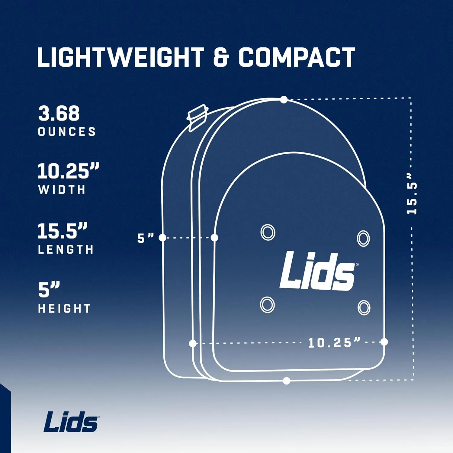 Lids Hat Travel Case – Baseball Cap Carrier for 6 Hats, Durable Black Exterior with Light Blue Interior, Storage with Handle & Adjustable Shoulder Strap, Hard Hat Organizer for Travel & Closet