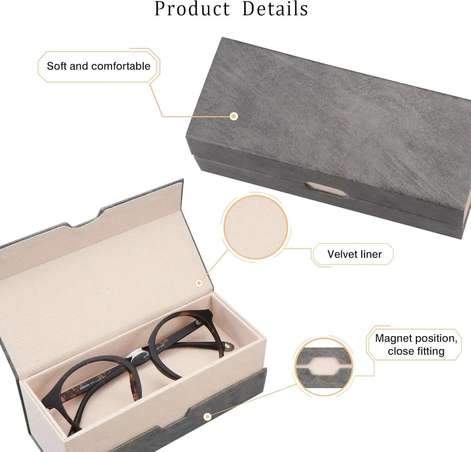 LifeArt Eyeglass Case Hard Shell, Portable Sunglass Case, Fashionable PU Leather Eyeglass Case, Lightweight