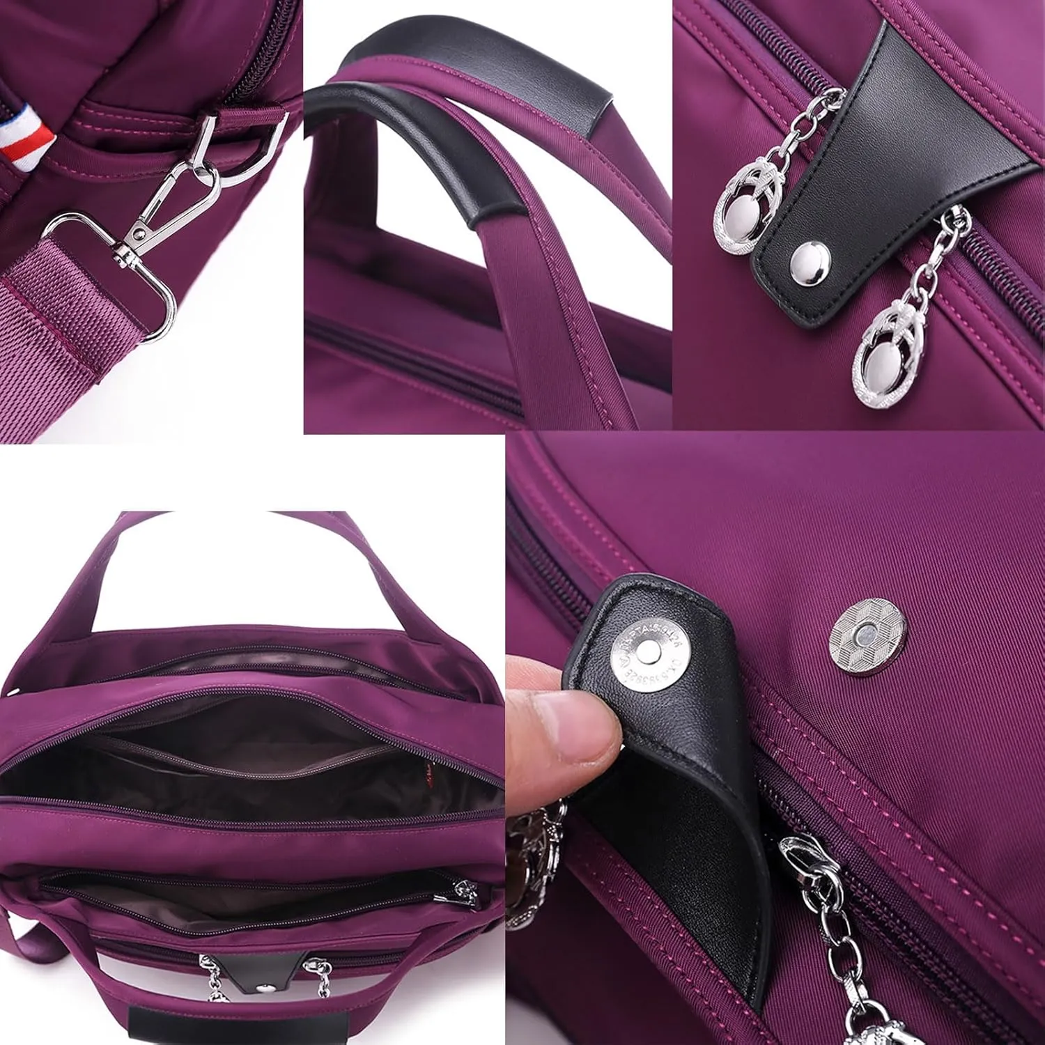 Lightweight Anti Theft Handbag, Anti Theft Handbag, Fashion Anti-Theft Handbag, Fashion Waterproof Anti-Theft Handbag, Waterproof Oxford Cloth Satchel, Zipper Multi-Layer (Blue)