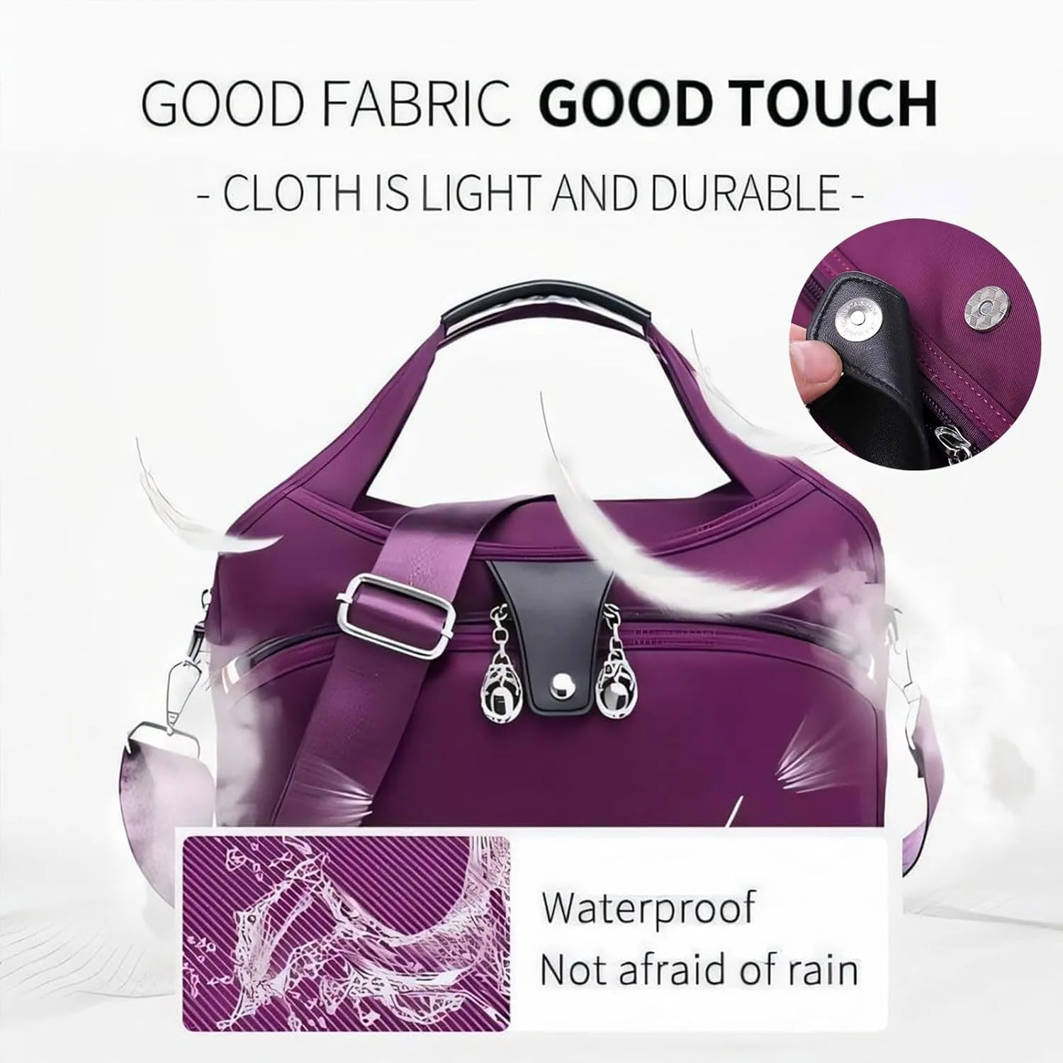 Lightweight Anti Theft Handbag, Anti Theft Handbag, Fashion Anti-Theft Handbag, Fashion Waterproof Anti-Theft Handbag, Waterproof Oxford Cloth Satchel, Zipper Multi-Layer (Blue)