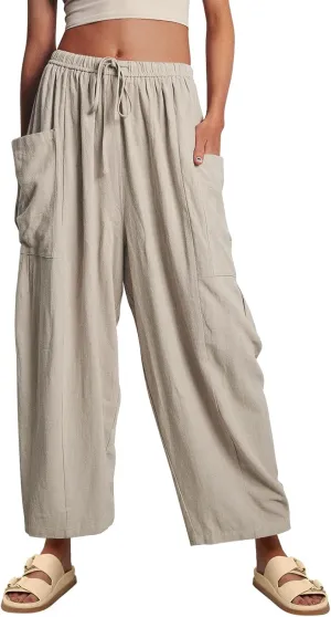 LILLUSORY Women‘s Linen Wide Leg Pants 2025 Casual Loose Lightweigt Beach Palazzo Harem Pants
