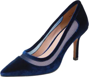 Linea Paolo - Perline - Womens Mixed Media Mesh Leather and Velvet Stiletto Pumps